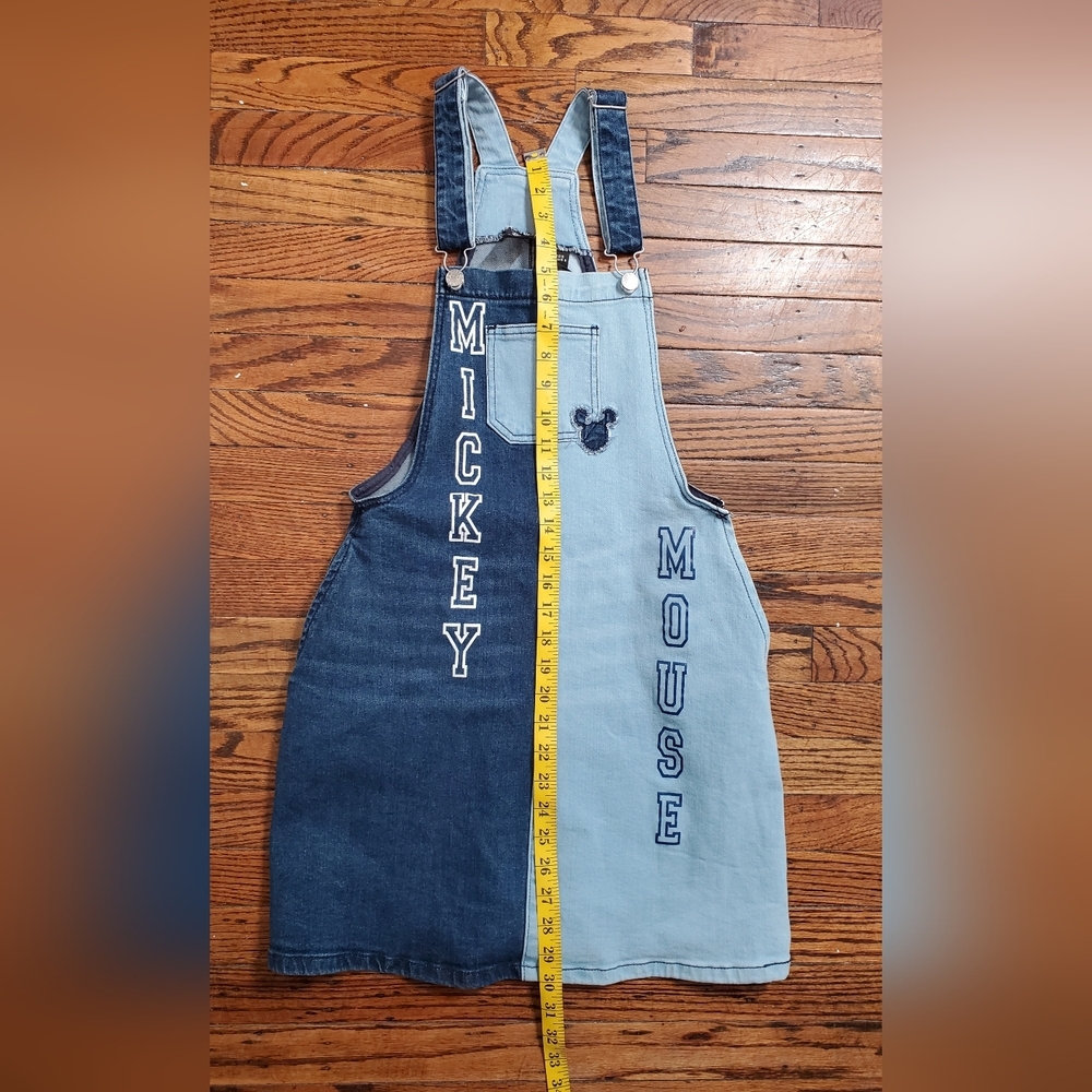 Her Universe Disney Parks Mickey Mouse Strech Denim Blue Overall Mini Dress SzXS - Picture 12 of 13